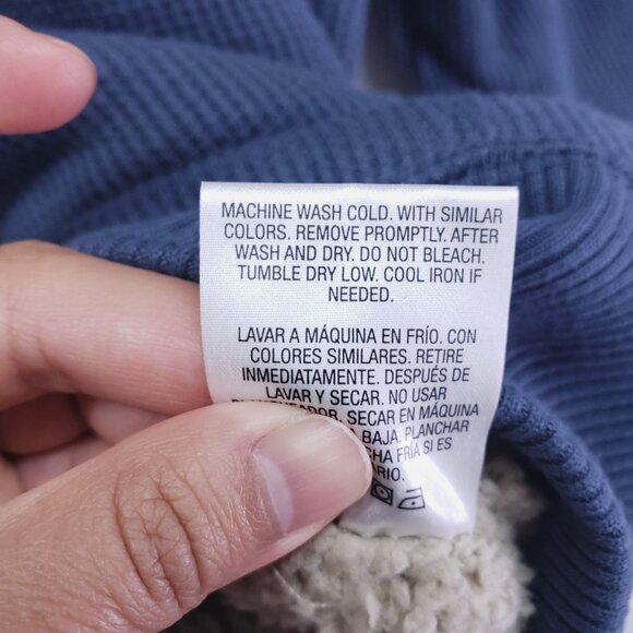 Northwest Territory Men's Blue Waffle Knit Full Zip Hoodie Sherpa Sweater XL - Picture 4 of 13